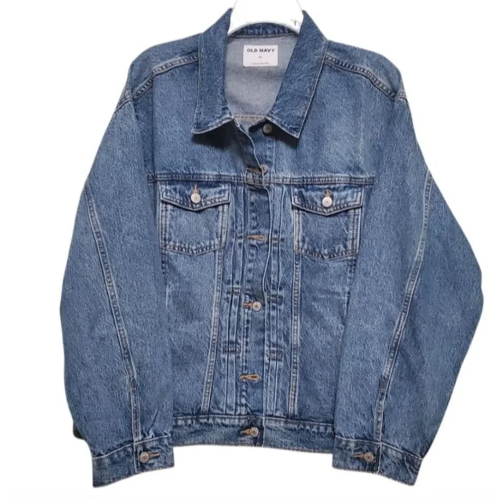 NWT Denim Jacket Old Navy Relaxed Classic XXL Birdie - Picture 14 of 14